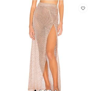 Keva Wrap Maxi Skirt Beach Cover Up in Bronze / Rose Gold